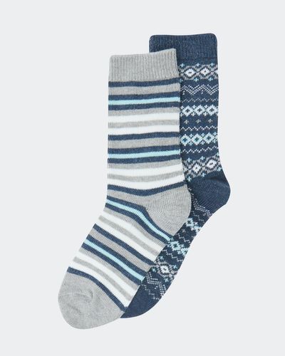 Cotton Jacquard Boot Socks - Pack Of 2